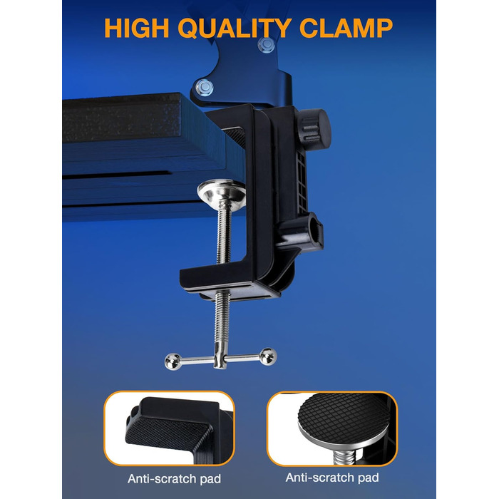 SUNMON Тримач для мікрофону HyperX QuadCast та інші - універсальний кріплення для мікрофону з регулюванням, 3/8' - 5/8' адаптер, чорний