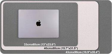 Підкладка для столу двостороння антиковзаюча, килимок для миші та ноутбука, офісний аксесуар, штучна шкіра, 40 x 80 см (сірий, салатовий)