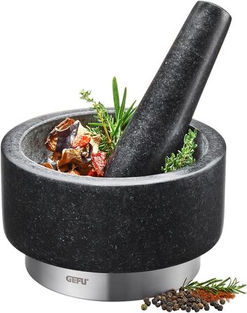 GEFU X-Plosion ступка та товкачок, чорний, Ø 14 см, H 8 см