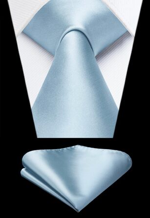 Чоловічий краватковий та кишеньковий хустинка набір HISDERN – однотонні краватки для весілля та свят різного кольору