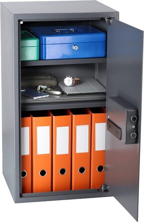 Сейф для дому Business XL Safe Tresor 60л з цифровим та відбитком пальця, вогнестійкий, для документів A4 та цінностей (50x35x36 см)