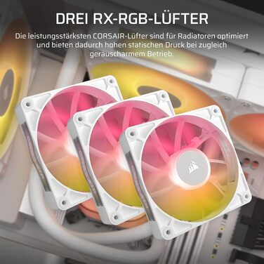 Рідинне охолодження процесора Corsair iCUE LINK Titan 360 RX LCD, біле, 360мм AIO, 3x RX120 RGB вентилятори, FlowDrive, для Intel LGA 1851/1700 та AMD AM5/AM4