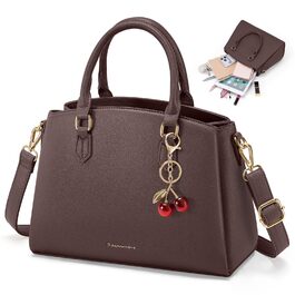 Сумка жіноча RAINSMORE середнього розміру з PU шкіри, для планшета 11 дюймів, з плечовим ременем, для роботи та міста (кава)