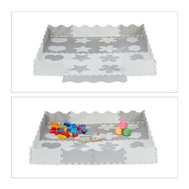 Relaxdays 52-piece puzzle mat with border and designs