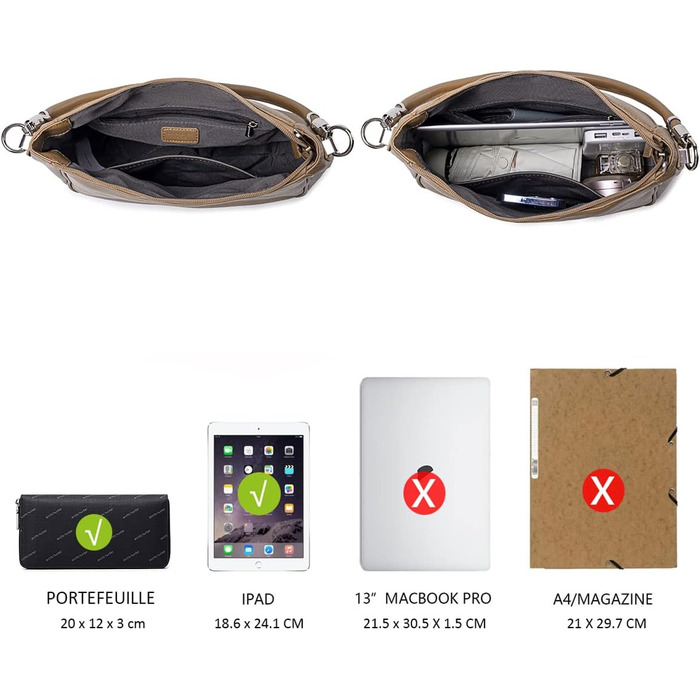 Сумка жіноча David Jones Hobo середнього розміру, чорна - м'яка екошкіра, сумка-шопер з довгими ручками, повсякденна