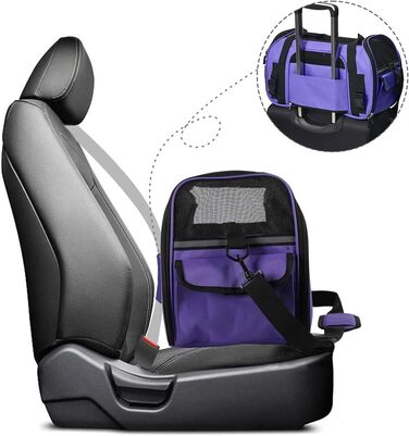 Переносна переноска для тварин Jespet, м'які стінки, для подорожей, котів та цуценят, 17' x 9' x 11.5', блакитний/фіолетовий