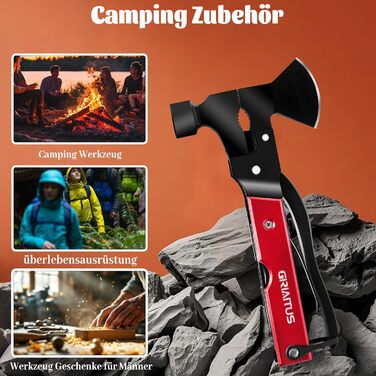 Мультитул 16 в 1 для чоловіків: інструмент для кемпінгу, виживання, подарунок на День батька (червоний)