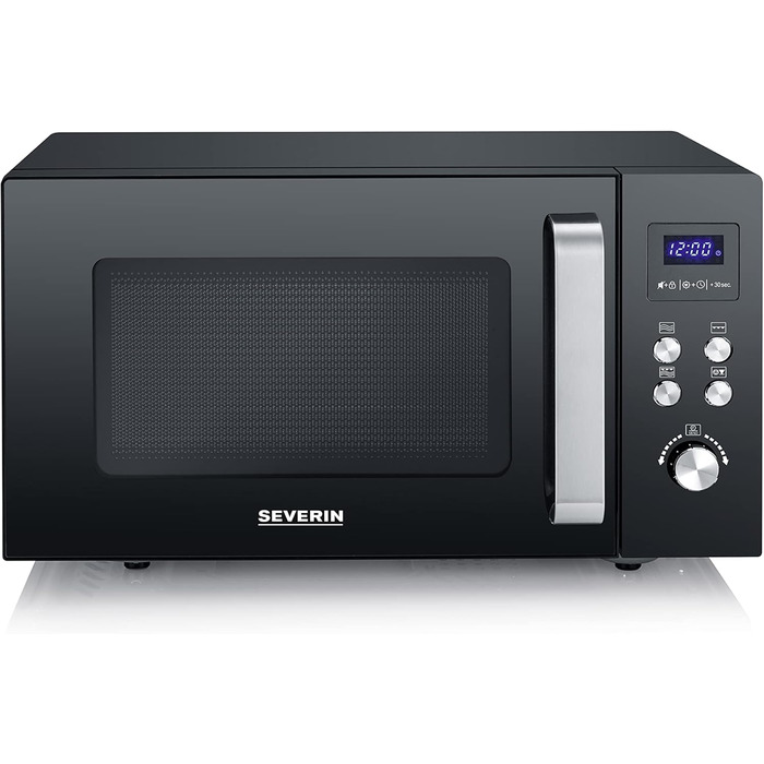 Мікрохвильова піч Severin 3-в-1 з грилем та конвекцією до 200°C, 25L, чорна, з антипригарним покриттям, MW 7752