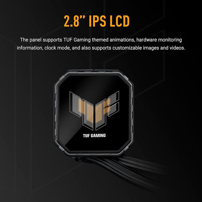 Водяне охолодження CPU ASUS TUF Gaming LC III 240 ARGB з LCD-дисплеєм, 2 вентилятори, сумісний з Intel LGA 1851, 1700, 1200, 115X та AMD AM5