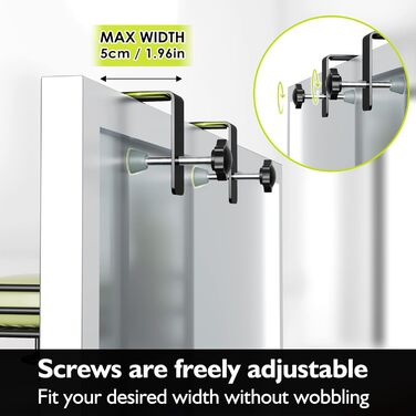 Поличка для душу Orimade над дверима, регульована, з нержавіючої сталі, з гачками, для шампуню, мила, 5 ярусів (US-Patent), велика