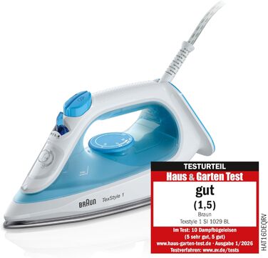 Праска з парою Braun TexStyle 1 SI1019RD - 1900 Вт, 120 г/хв, блакитна