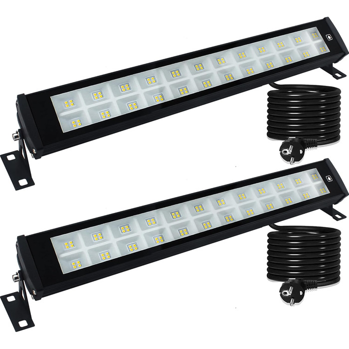 LED Flood Lights Outdoor 50W, 2 Pack 50000LM Wallwasher 3000K Warm White Spotlights IP66 Waterproof Outdoor Lights Floodlights for Gardens Courtyards Hallways Doors Hotel