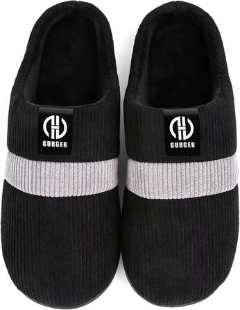 Тапочки зимові плюшеві для дому, чорні, розмір 36-51 (EU 44/45)