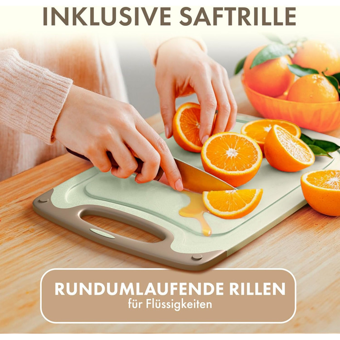 Набір обробних дощок Blumtal (S/M/L) - 3 шт. з пластику, з жолобками для соку та ручкою, BPA free, придатні для миття в посудомийній машині