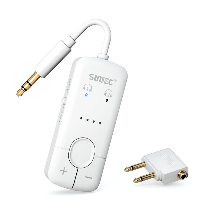 Bluetooth-адаптер AirFly для навушників у літаку, бездротовий аудіо-трансмітер для подорожей, білий