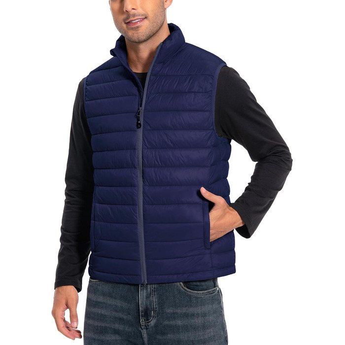 Чоловіча розкішна жилетка Pioneer Camp – водонепроникна, легка, пакується, з підкладкою – для активного відпочинку, повсякденного носіння, роботи, спорту та подорожей (Темно-синій, XL)