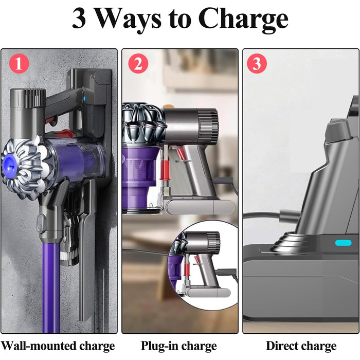Замінний акумулятор DTK для пилососів Dyson V6 (DC62) 21.6V 4500mAh, сумісний з моделями V6 Fluffy, Animal, Absolute, Motorhead та ін.