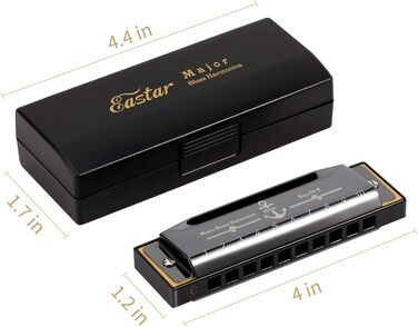Гармоніка Eastar Major Blues, чорна, тональність C