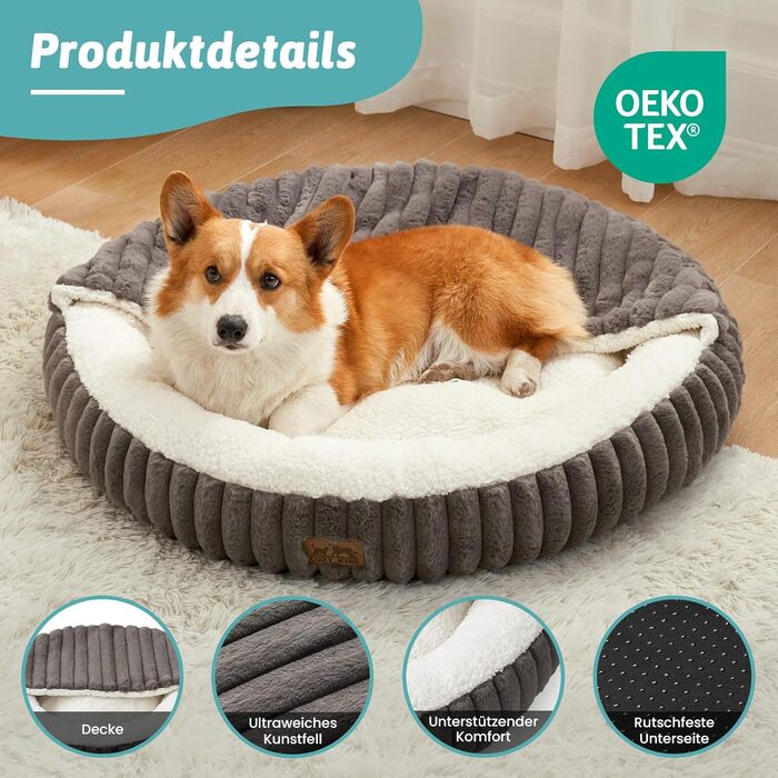 Кігтеточка-лежанка для котів та маленьких собак, кругла, з ковдрою, антистресова, сірого кольору, 89x89x18 см