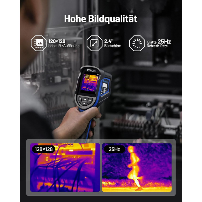 Тепловізор TOPDON TC004 Mini: 240x240 IR, до 15 годин роботи, -20°C до 450°C, 25Hz. Ідеально для діагностики будівель, виявлення витоків, HVAC