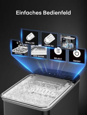 Машина для приготування льоду FOHERE, 14 кг/24 год, 9 кубиків за 5 хвилин, самоочисна, з лопаткою та кошиком, 2 розміри кубиків, для дому/офісу/бару/RV