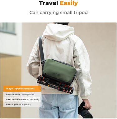 Рюкзак для камери K&F CONCEPT, фотосумка, рюкзак для дронів DJI Mavic, сумісний з Canon/Nikon/Sony, зелено-чорний (M)