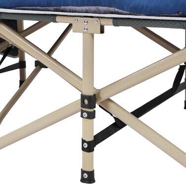 Ліжко похідне Yaheetech з матрацом, складне, для гостей, 191x67 см, до 150 кг, сіре/чорне (синьо-сіре)