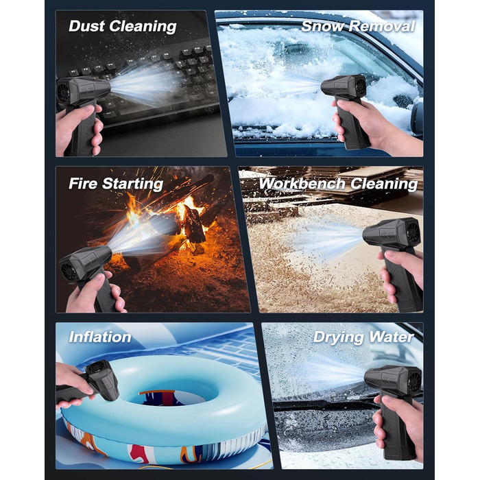 Електричний повітряний пилосос: акумуляторний міні-пилосос з компресором, 130 000 об/хв для дому, авто та офісу (X11)