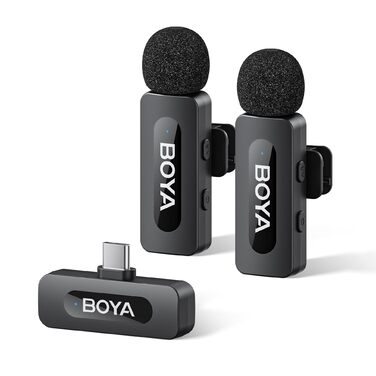 BOYA BY-V20 Бездротовий мікрофон-петличка для смартфона, iPhone, Android, USB-C, 48 КГц/16 біт, 9 годин роботи, шумозаглушення