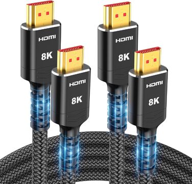 HDMI кабель Highwings 2PACK 3м (8K, 4K, 2.1, 48Gbps, eARC, HDCP 2.2/2.3, DTS:X, HDR)