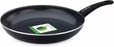 Сковорода GreenChef Diamond 30 см з антипригарним покриттям, без PFAS, для індукції, можна мити в посудомийній машині, чорна, м'яка ручка
