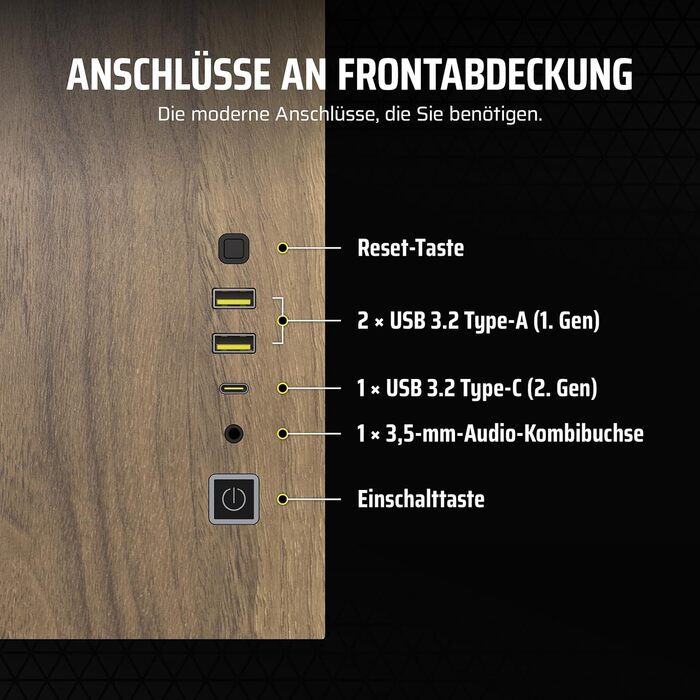 Корпус ПК CORSAIR 2500X mATX з двокамерним дизайном, чорний/горіх, сумісний з платами зворотного підключення, велика гнучкість охолодження, з загартованим склом