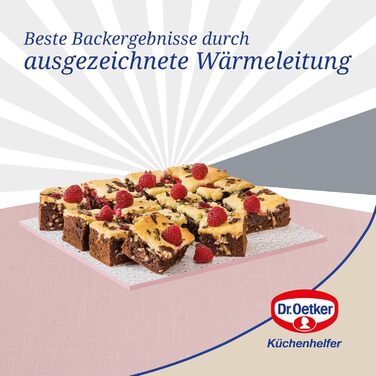 Форма для випічки Dr. Oetker Springform Ø 20 см з плоскою основою, кругла, Modern Baking - Retro Design, керамічно посилена преміум-антипригарне покриття (рожева/кремова), 1 шт. (форма для брауні 28 x 26 см)