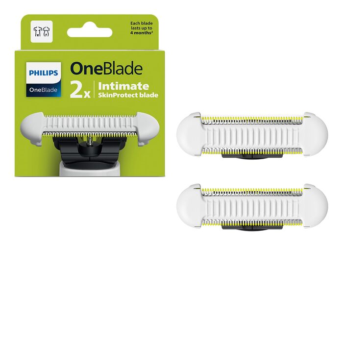 Запасні леза Philips OneBlade QP229/50 Skin Protect для електробритви та тримера, нержавіюча сталь, з захистом шкіри, 2 шт.