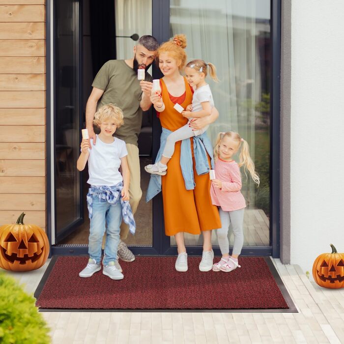 Приматрас BLADO для дому та вулиці, протиковзний та зносостійкий килимок для входу, червоний, 45 x 75 см