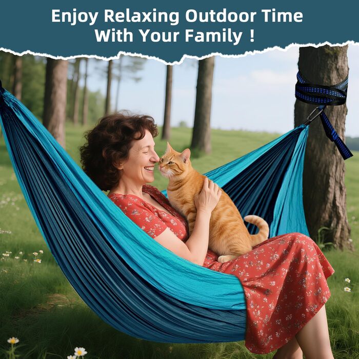 Гамак для відпочинку на природі: міцний, ультралегкий, для кемпінгу та подорожей (200x300 см)