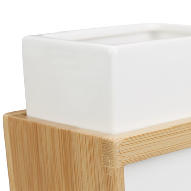 Relaxdays Bathroom Set made of Bamboo and Ceramic