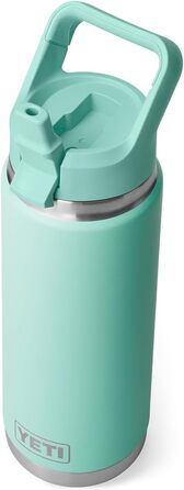 YETI Rambler C Drink Straw Bottle, vacuum-insulated stainless steel bottle with straw lid, 26 oz (769 ml) (Seafoam)