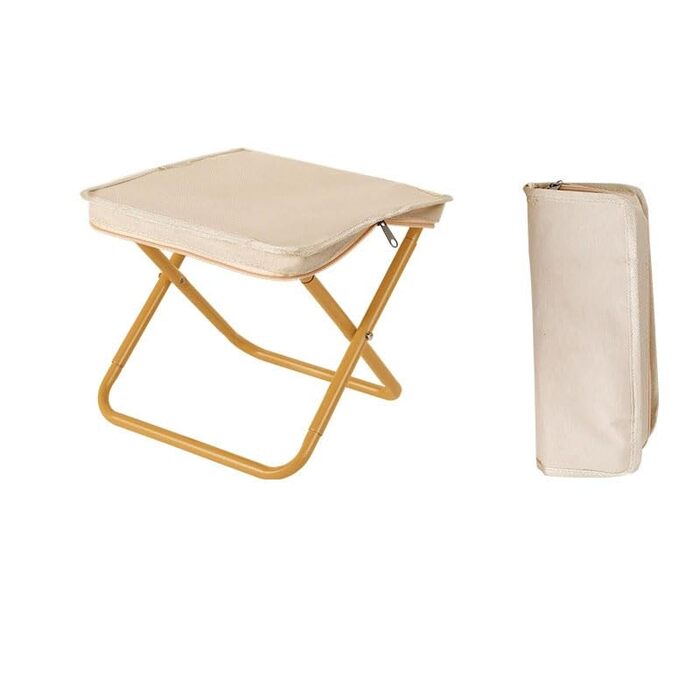XUEQI Складний туристичний стілець для кемпінгу, подорожей та відпочинку на природі (Бежевий)