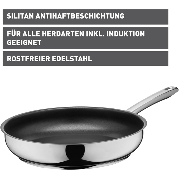 Silit Calabria Induction Nonstick Fry Pan - Stainless Steel, Oven-Safe, 20cm