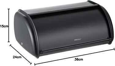 KING HOFF Металева брітниця/контейнер для хліба (чорний)