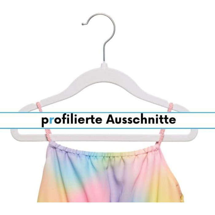 Набір з 30 дитячих вешалок OGIVO з оксамиту, 30 см, білі