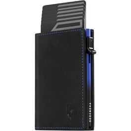 Портмоне чоловіче DODENSHA MagSnap Slim з відділом для монет, RFID захистом, на 10+ карт, чорно-червоне (чорно-синій)
