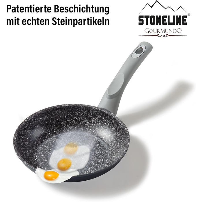 Сковорода STONELINE Gourmundo 20 см з антипригарним покриттям та кам'яними частинками, для всіх типів плит (індукція)