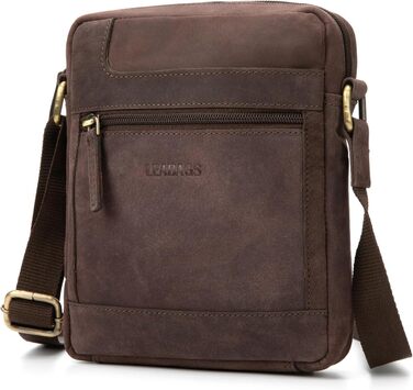 Чоловіча сумка через плече LEABAGS з натуральної шкіри, місткістю 2.2 л, сумка-месенджер, вінтажний стиль, сумка для роботи, чоловіча