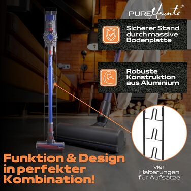 Підставка для пилососа Dyson V7-V15 PureMounts універсальна, чорна - тримач для аксесуарів