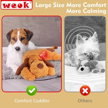 Heartbeat Puppy Toy – Comfort Cuddle Pillow, to Relieve Anxiety, Soothing Aid, Heartbeat Toy for Dogs, Puppy Heartbeat Toy, Sleep Aid