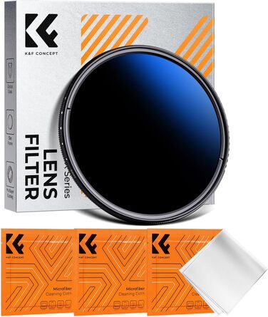 Фільтр ND K&F Concept Nano K-Serie 58mm, регульований сірий фільтр ND2-ND2000 (1-11 ступенів)