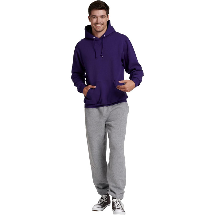 Чоловічий худі Russell Athletic Dri-Power Fleece з капюшоном, вологовідвідний, суміш бавовни, фіолетовий, розмір XL