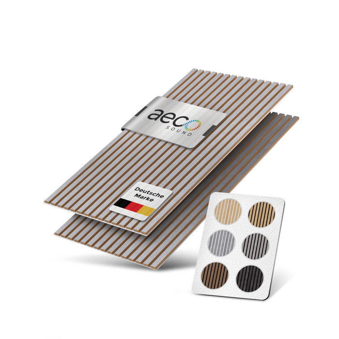 Акустичні панелі з натурального дерева горіх та чорного фетру, 120x60 см, набір 2 шт. — 3D стінові панелі для шумоізоляції та оздоблення інтер'єру